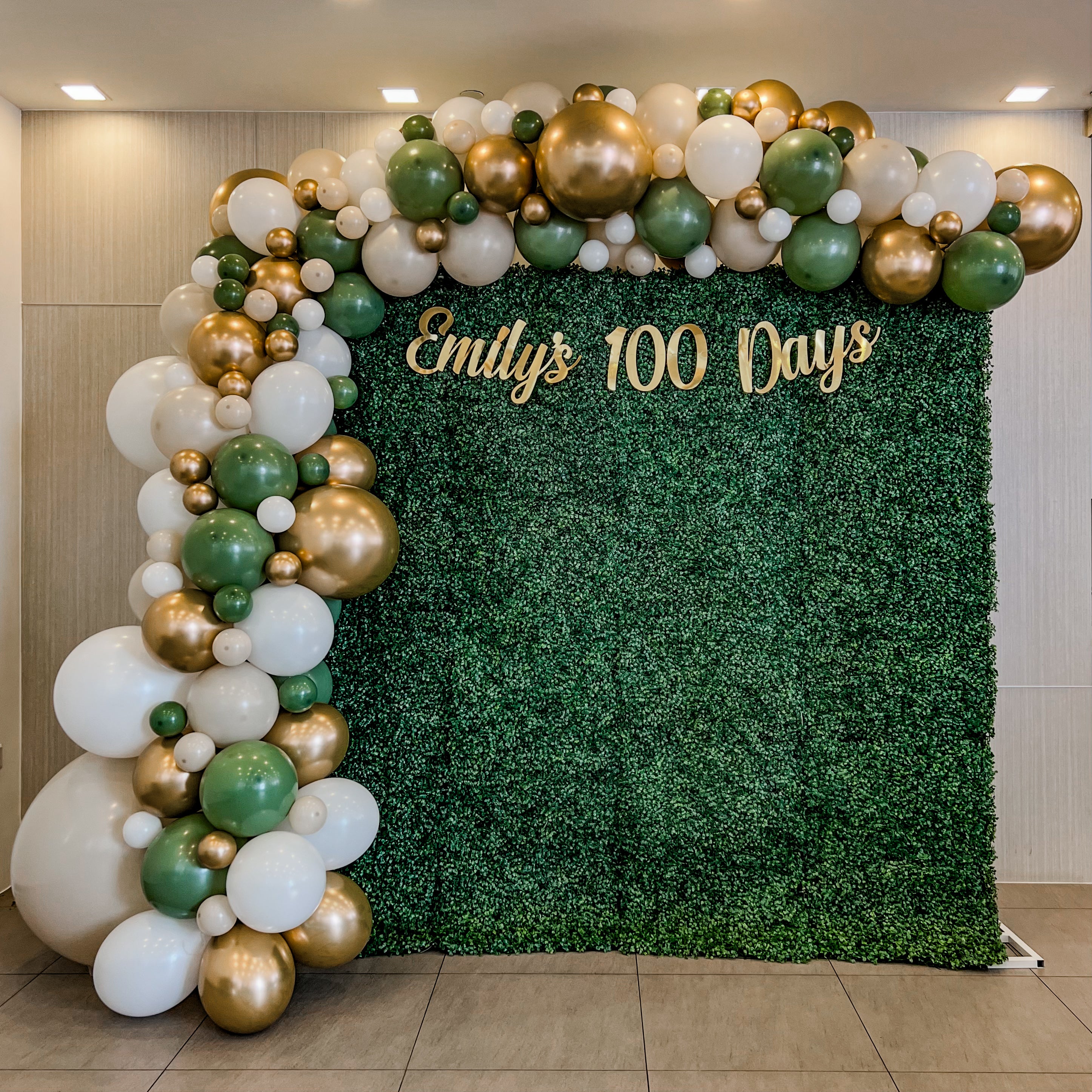 Signature Balloon Garland on Grass Backdrop