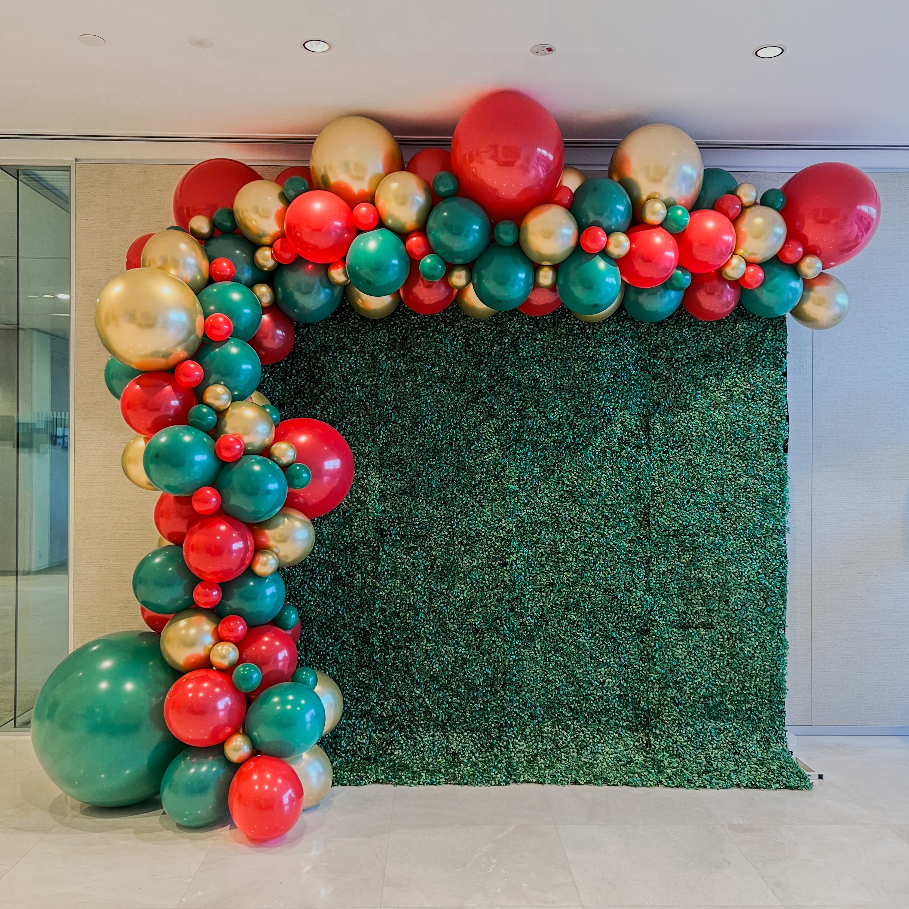 Signature Balloon Garland on Grass Backdrop