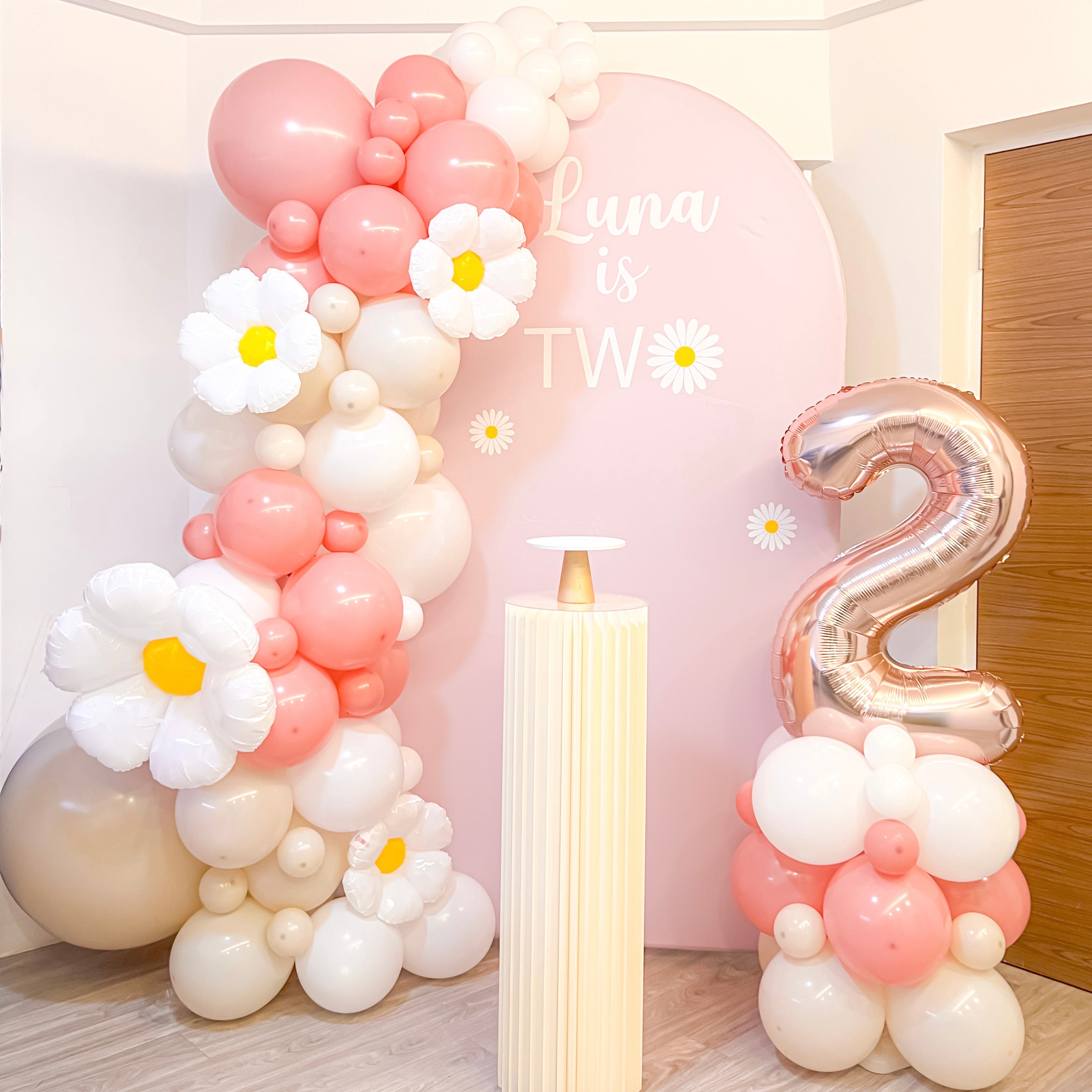 Pink Arch Board with Balloon Garland