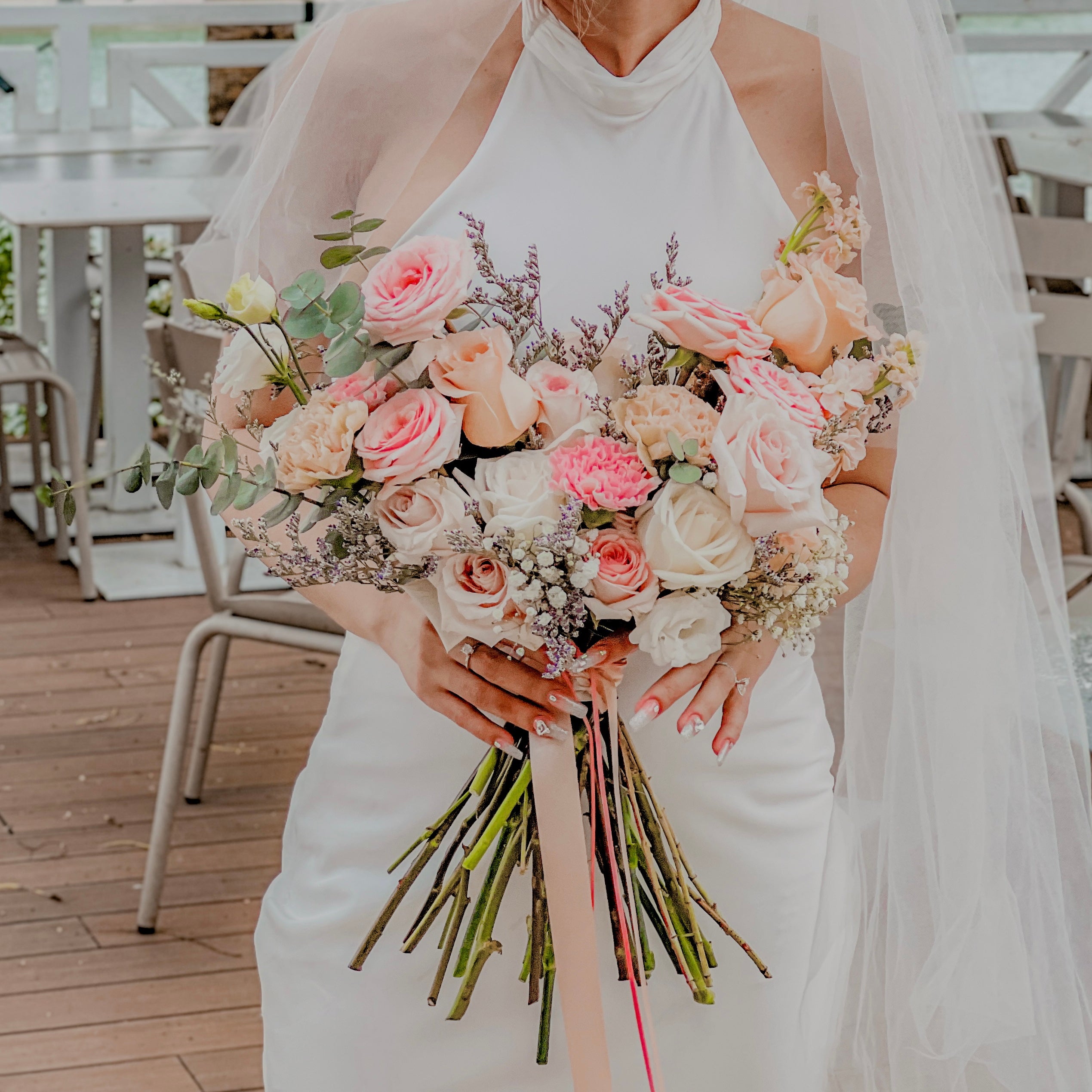 Fresh Flower Bridal Car w. Bridal Bouquet Package