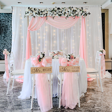 Sweet and Simple Home/Function Room Solemnisation/ROM Decor in Singapore - Pink & White Theme with Fairy-lights