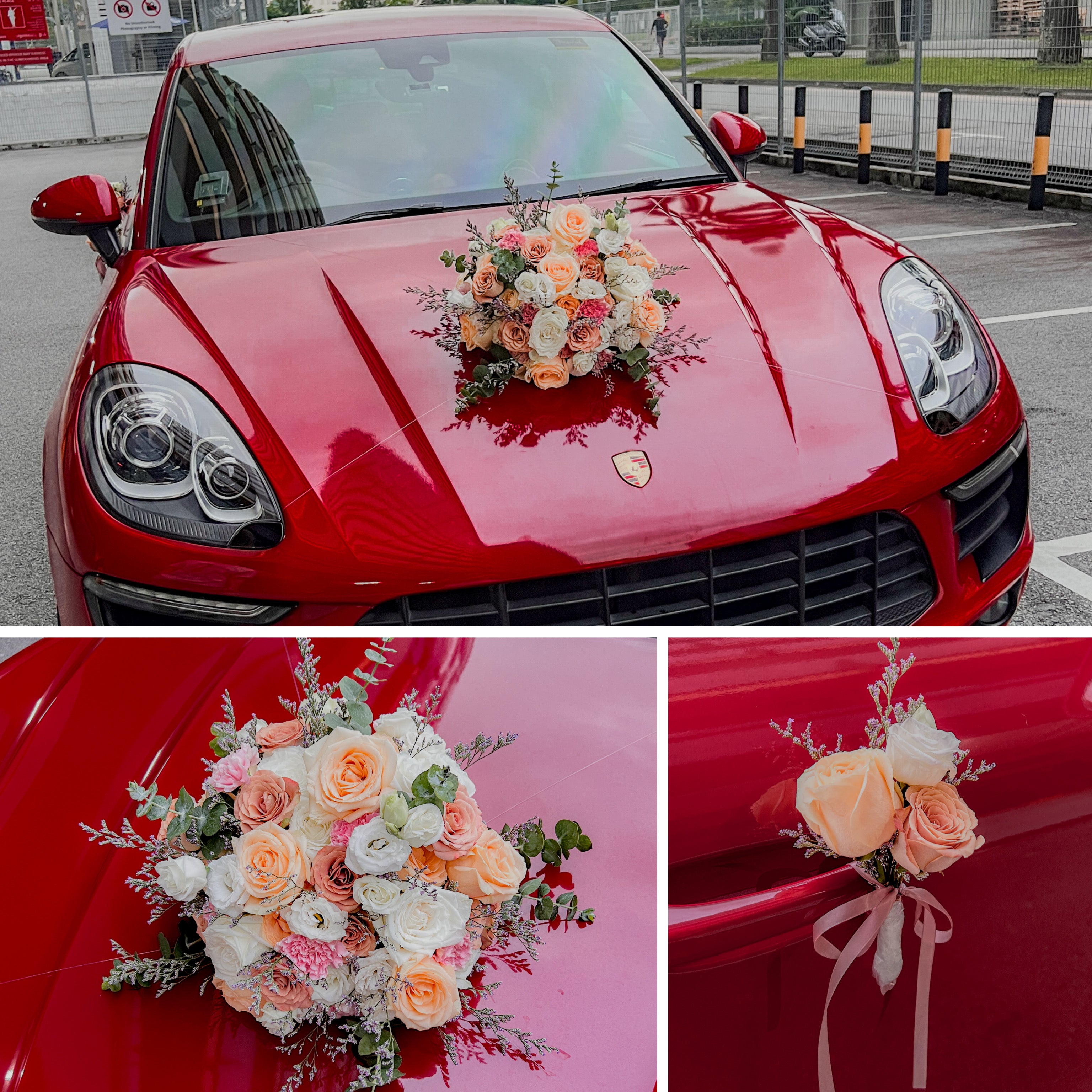 Fresh Flower Bridal Car w. Bridal Bouquet Package