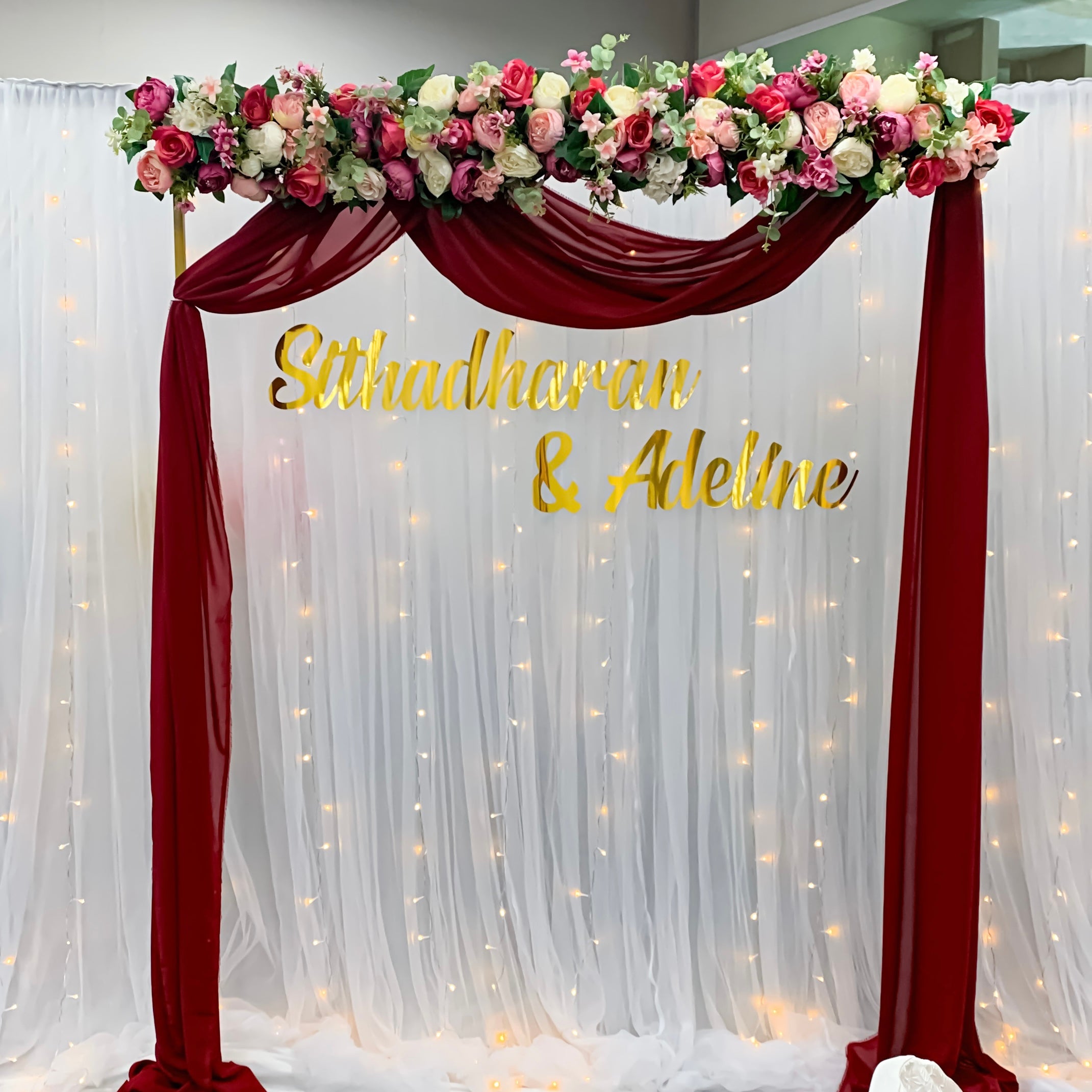 Basic Floral Arch with Fairy-light Backdrop II