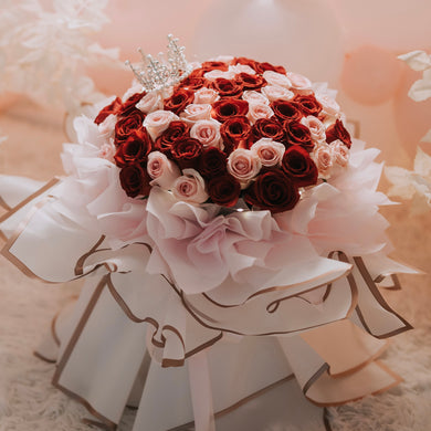 66 Fresh Red and Pink Roses Bouquet for Proposal in Singapore