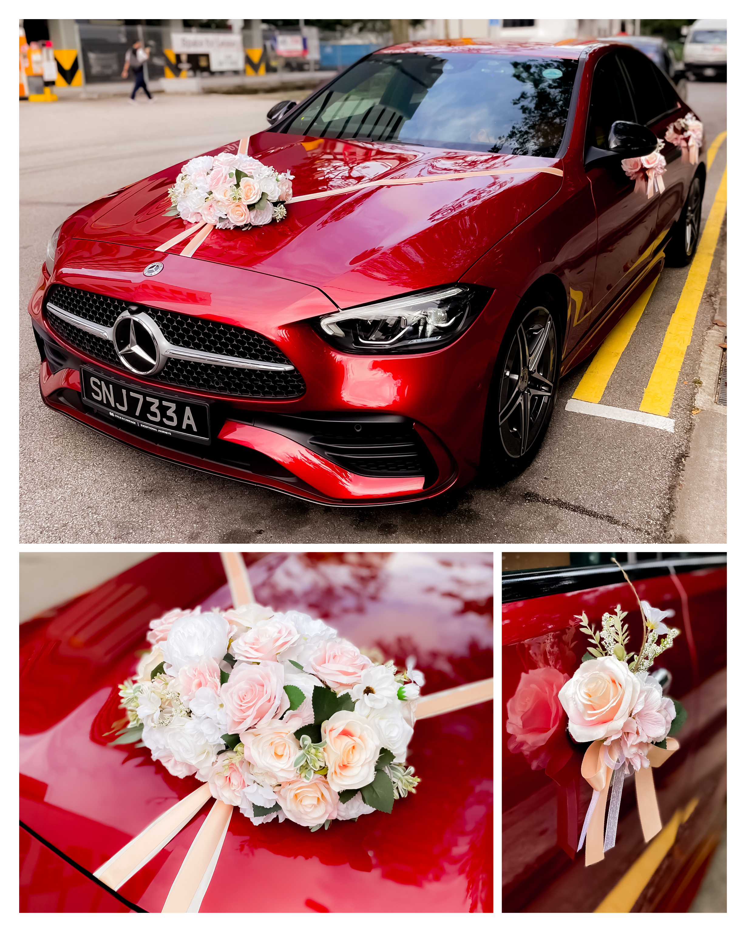 Faux Floral Bridal Car Decor