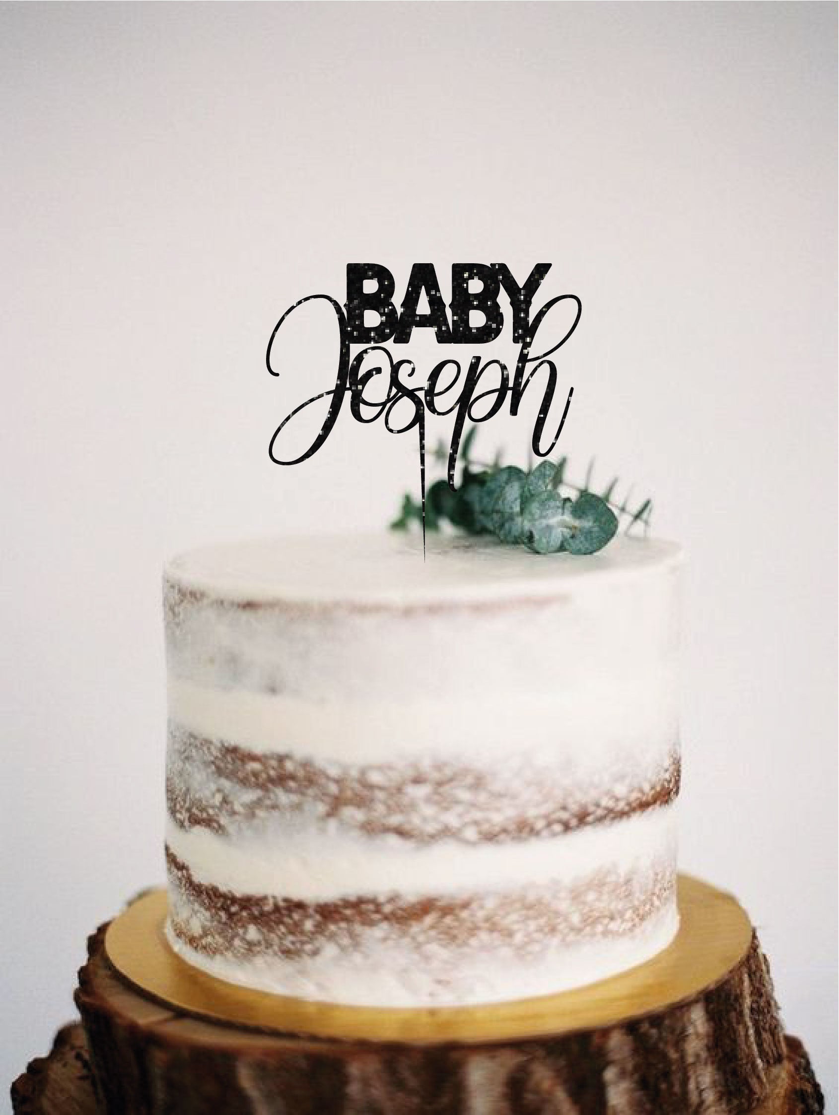 [Semi-custom]  'BABY' Custom Name Cake Topper - Design 1