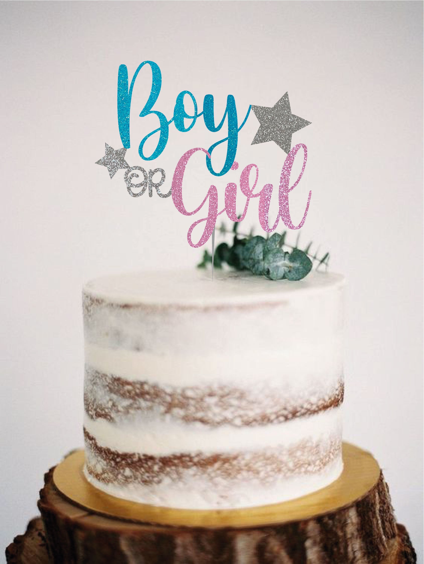 Style It Simply Premium Multi-color 'Boy or Girl' Gender Reveal Cake Topper