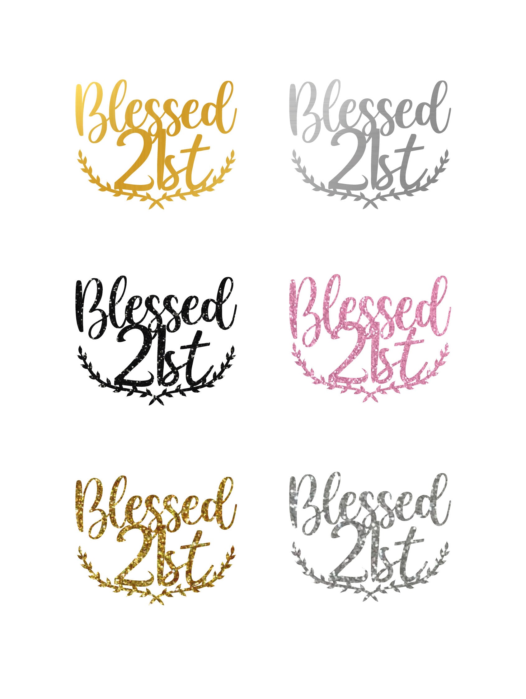 Style It Simply 'Blessed 21st' Birthday Cake Topper - Color Selection