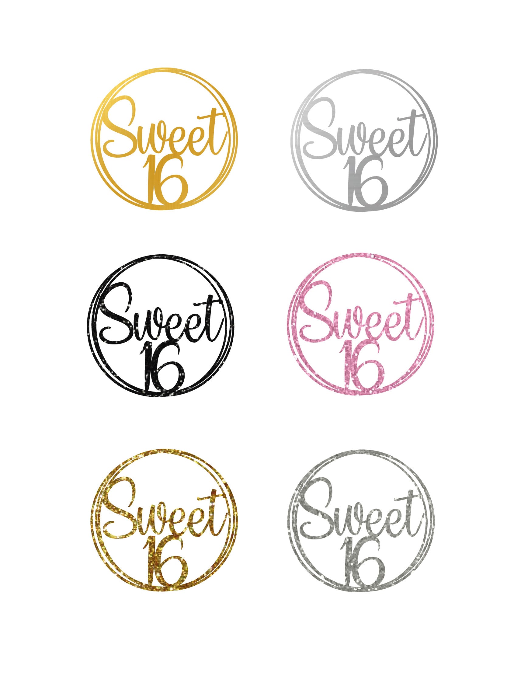 Style It Simply 'Sweet 16' Birthday Cake Topper - Color Selection