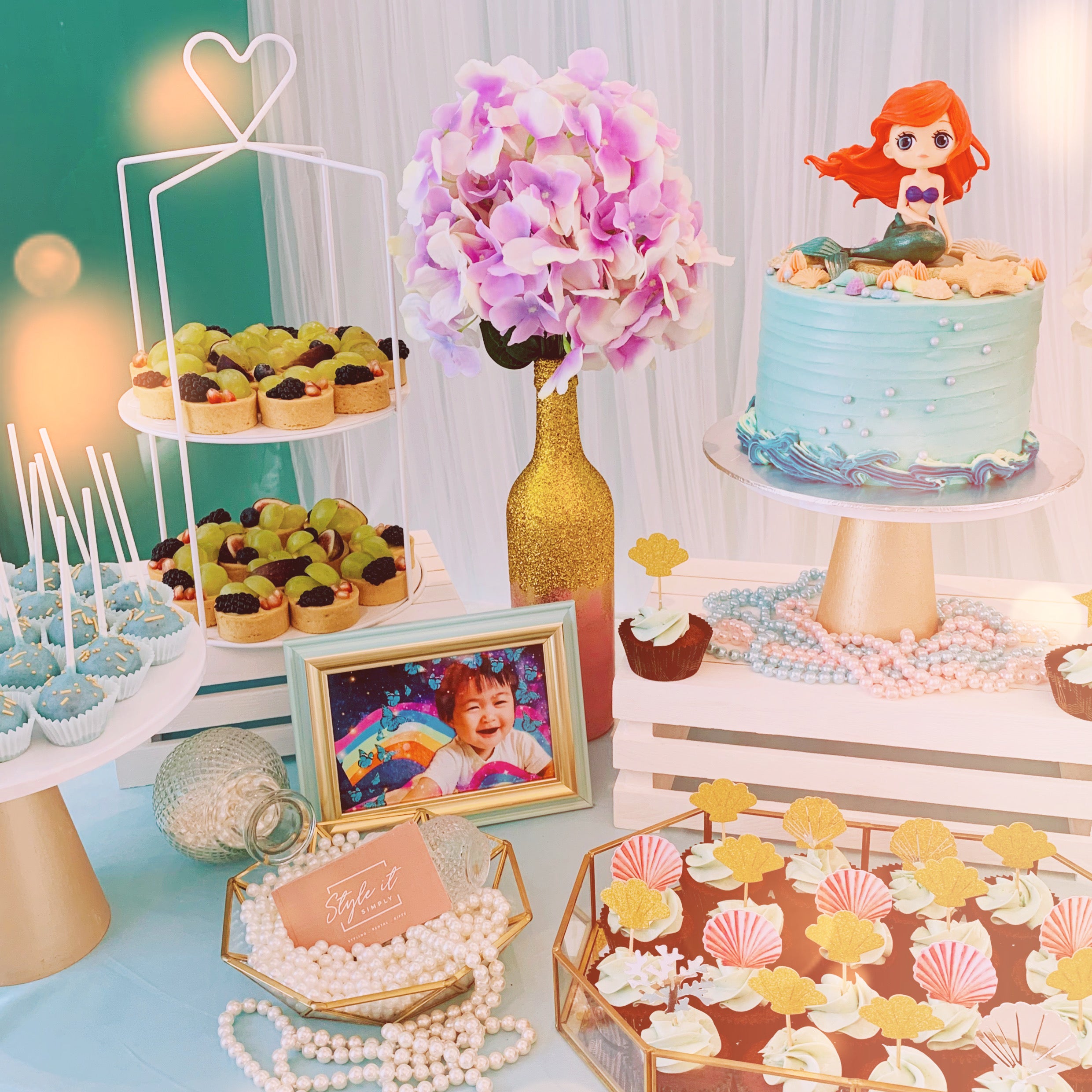 Princess Ariel / Mermaid Dessert Table for Birthday Party by Style It Simply