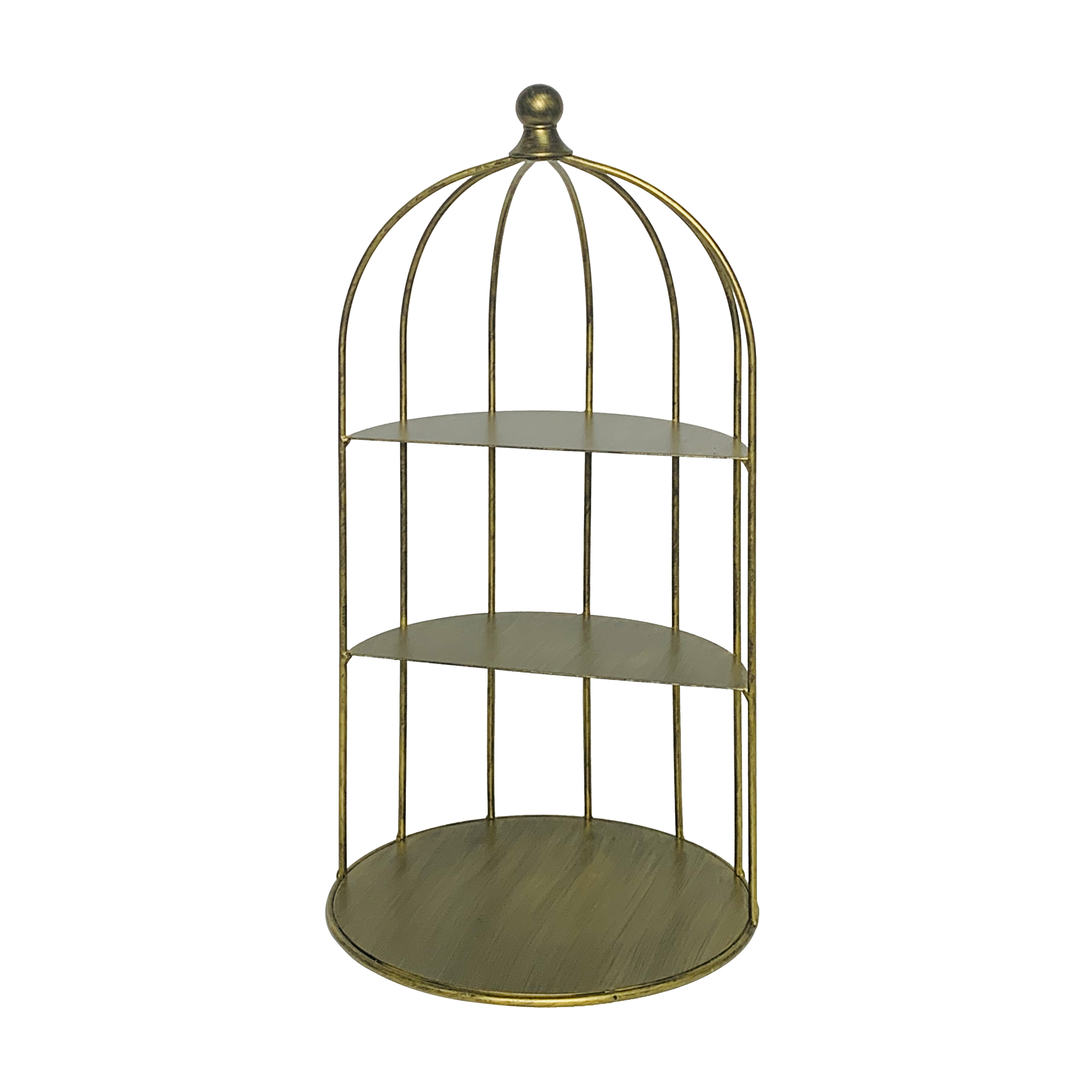 3-tier Brass Cage Stand