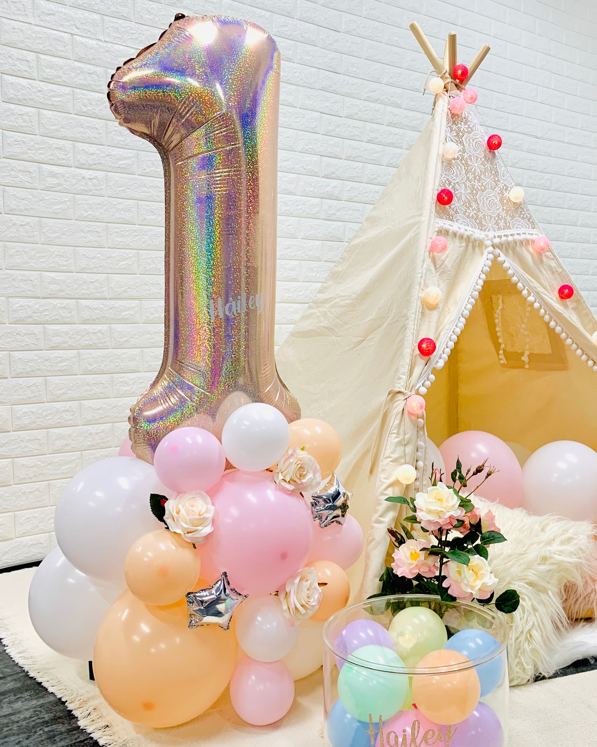 Custom Foil Number Balloon Sculpture