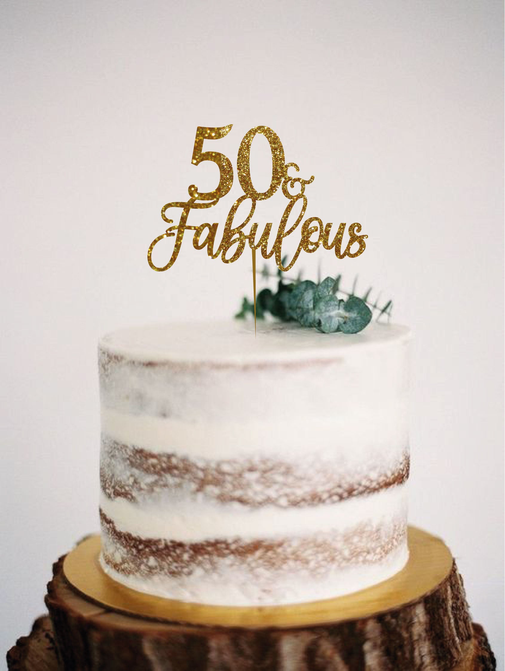 [Semi-custom] Custom Numeral Age '& Fabulous' Cake Topper