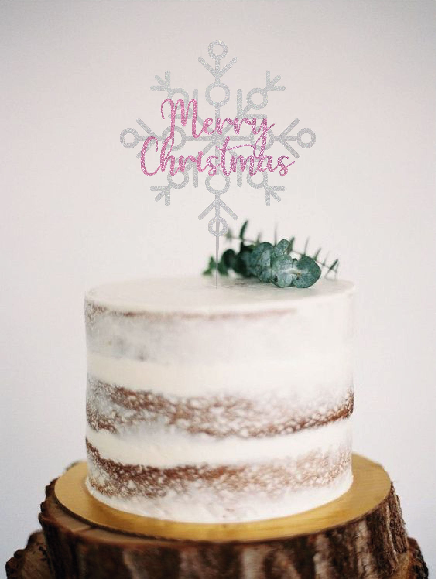 Style It Simply Premium Multi-color 'Merry Christmas' Cake Topper with Snowflake