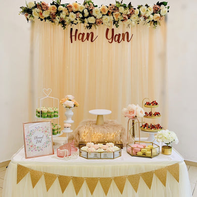 Blush Floral Dessert Table for Birthday Party by Style It Simply