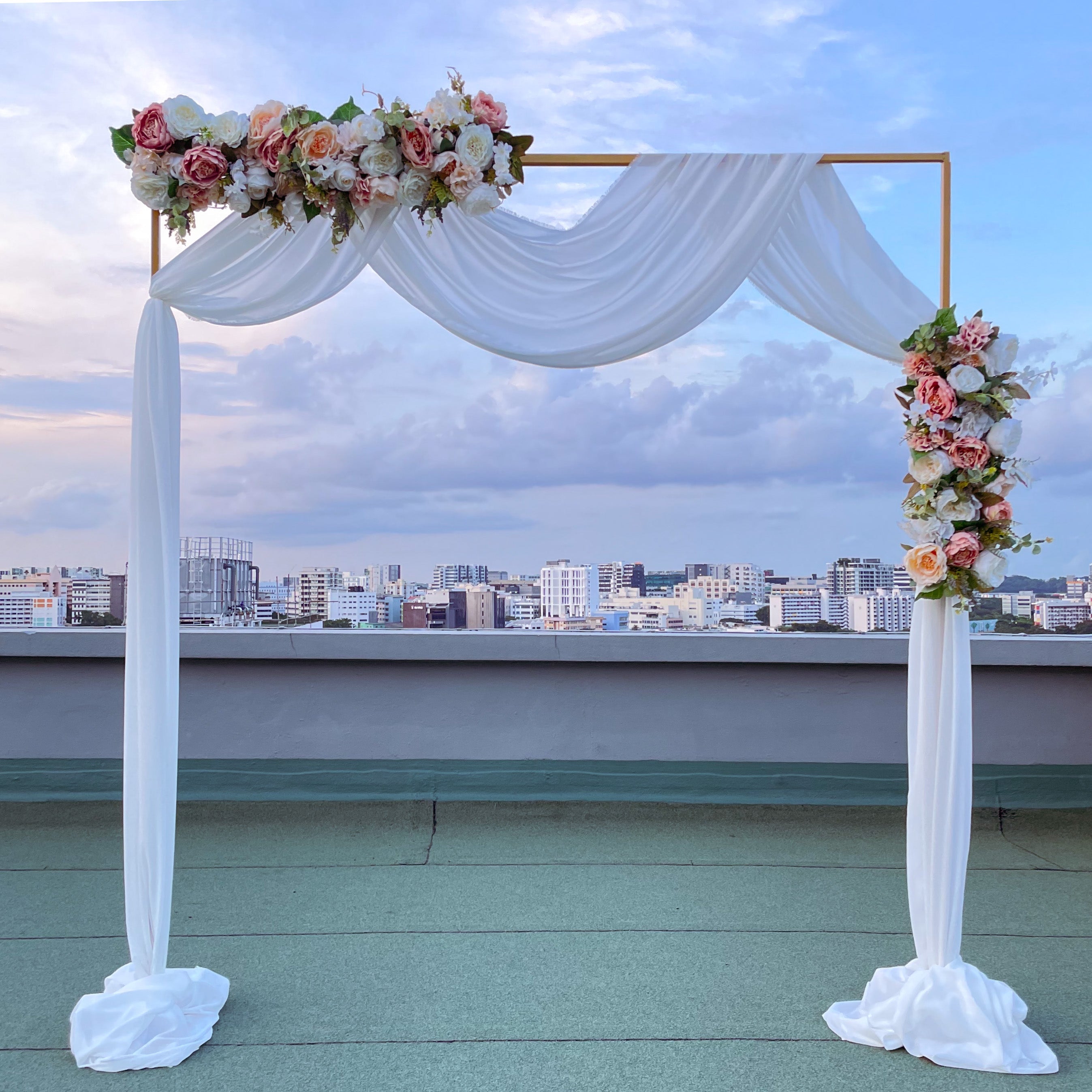 Singapore Wedding Reception and Solemnisation Decor Basic Floral Arch Affordable
