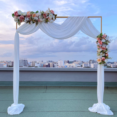 Affordable Wedding/ Solemnisation Decor in Singapore -Pink White Peach Floral Arch suitable for Indoor/Outdoor