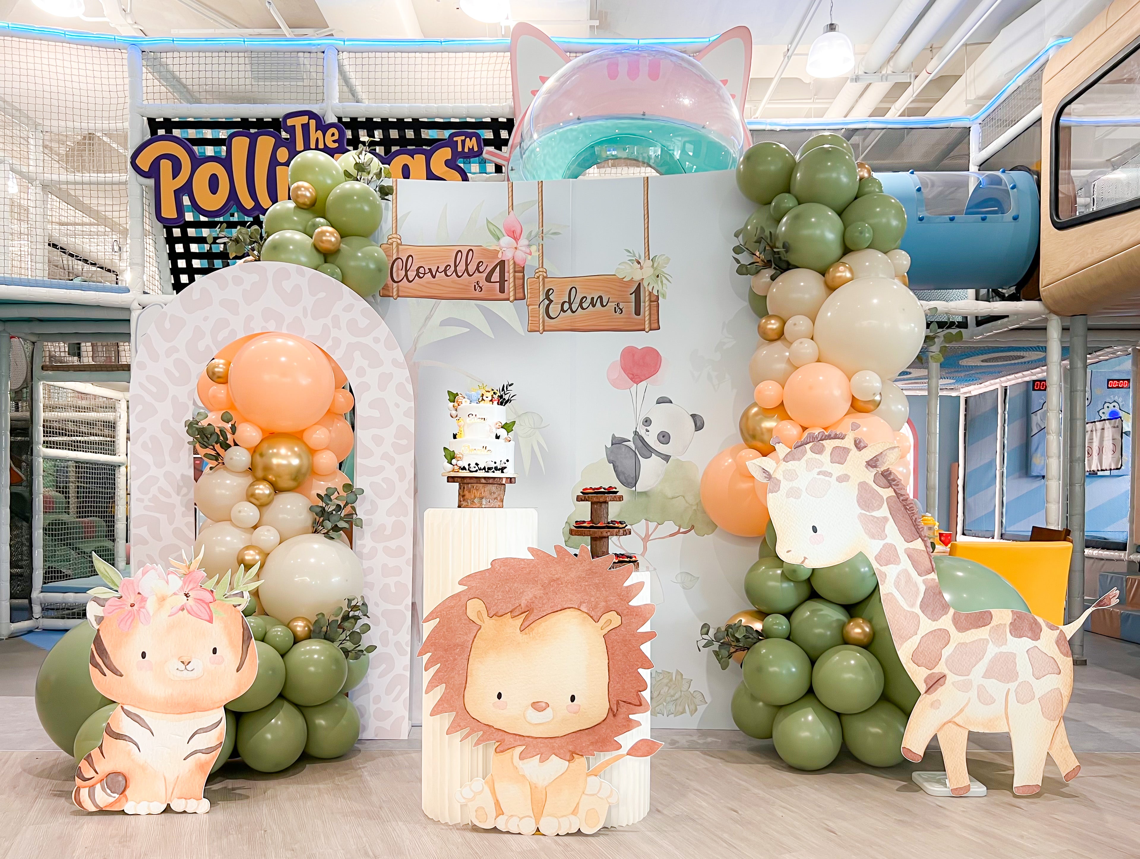 Safari Animal Theme Decor , Dessert Table, Balloon Backdrop, Birthday Party