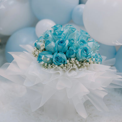 33 Fresh Blue Roses Bouquet for Proposal in Singapore