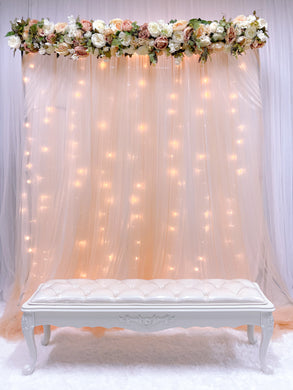 Mini Pelamin/ Mini Dias Decor for Malay Wedding at Home in Singapore - Champagne & White Theme with Fairylights