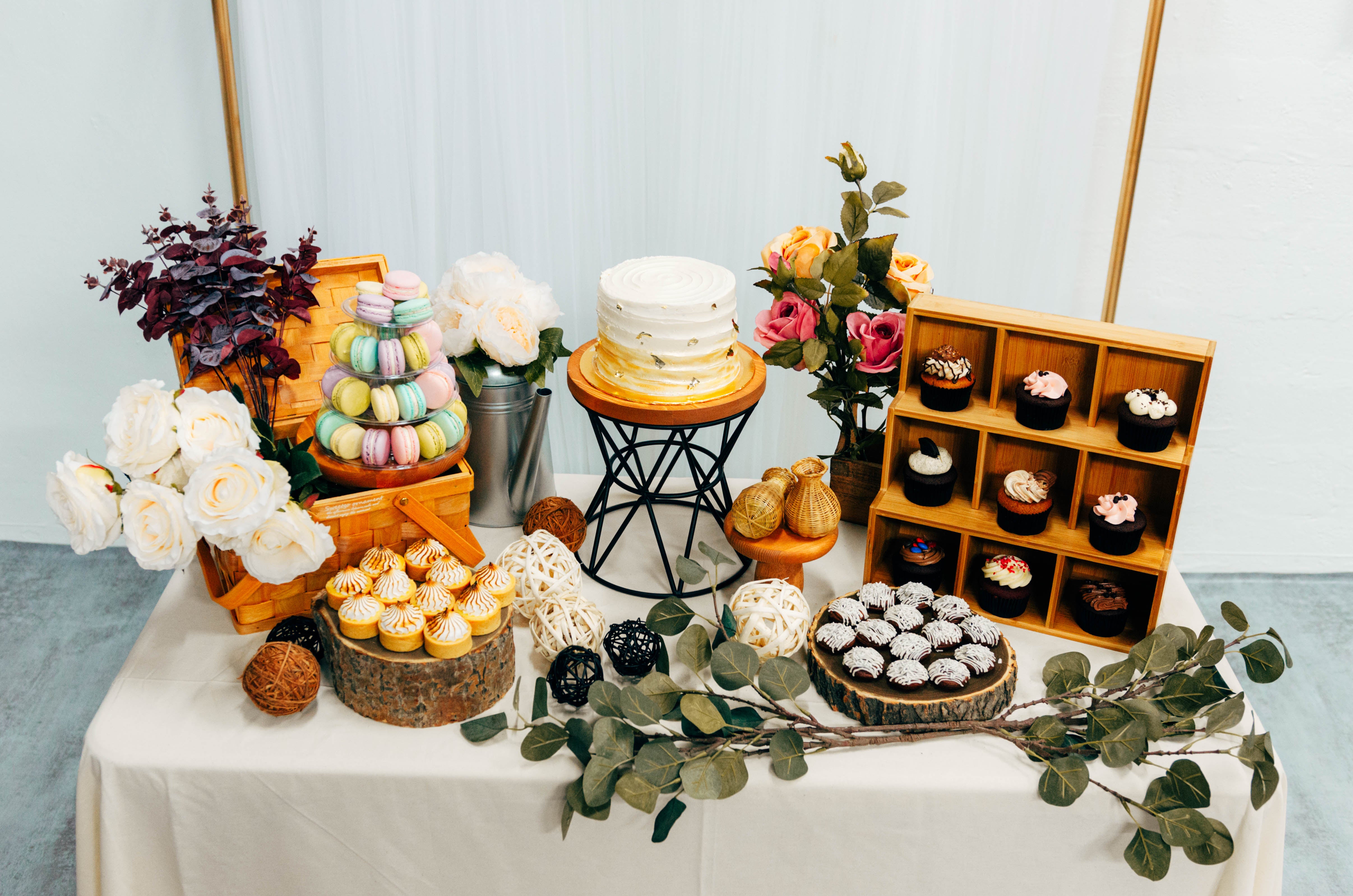 Rustic Floral Dessert Table for Birthday Party by Style It Simply