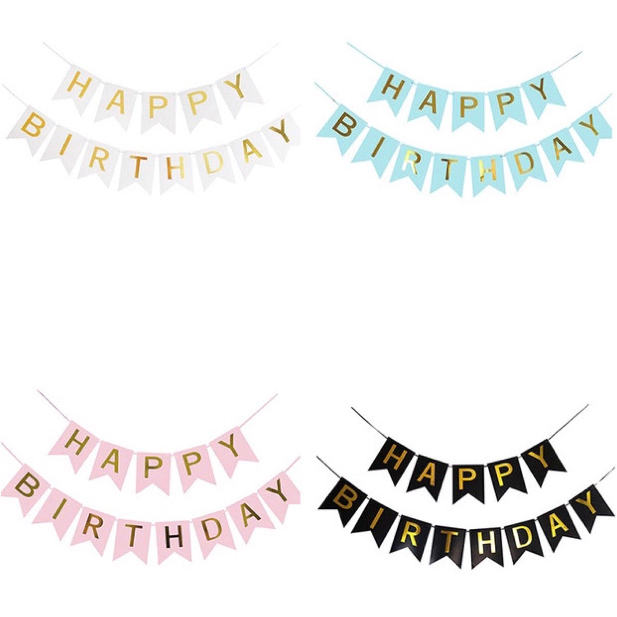 Classic Happy Birthday Lettering Banner/ Bunting