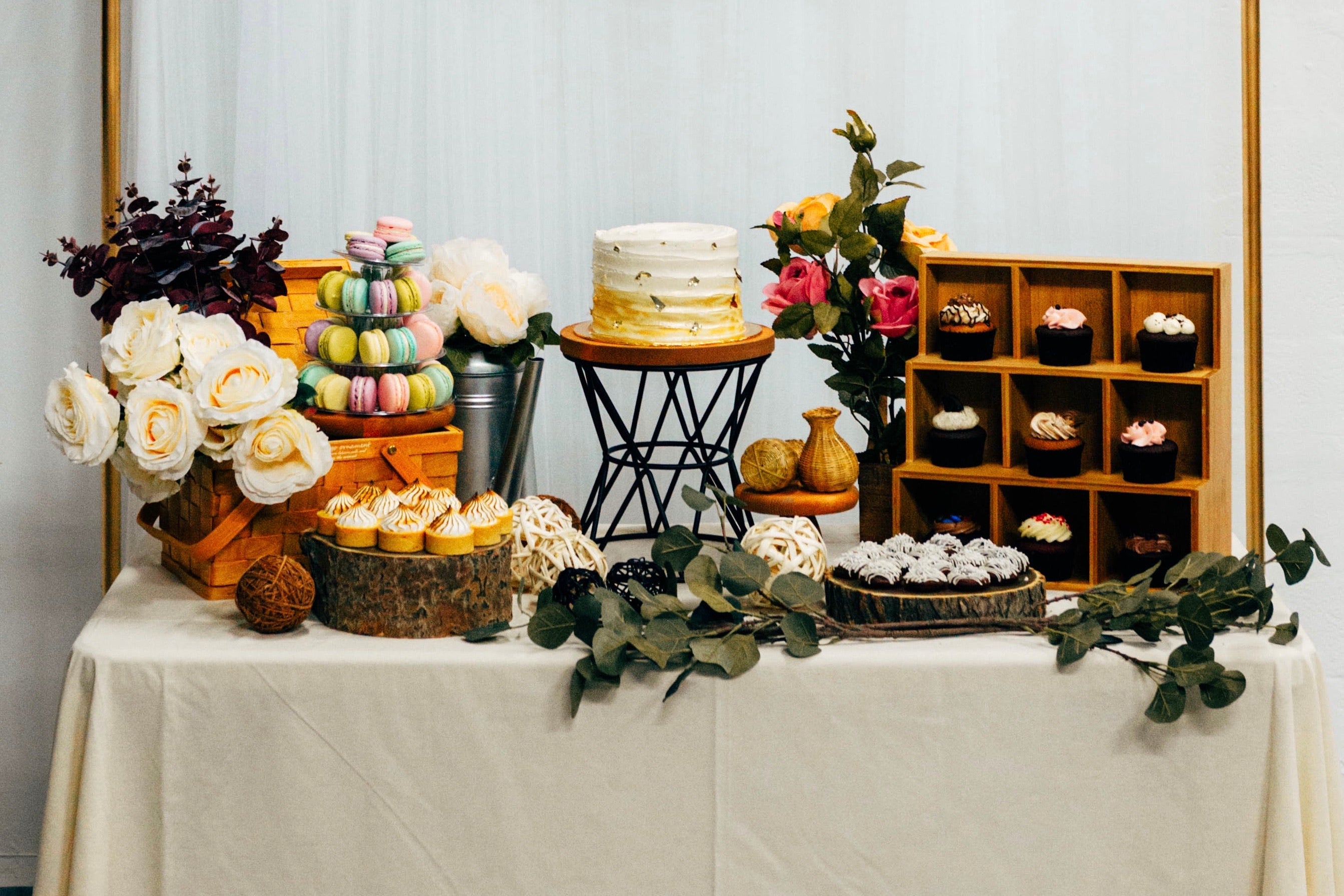 Rustic Floral Dessert Table for Birthday Party by Style It Simply