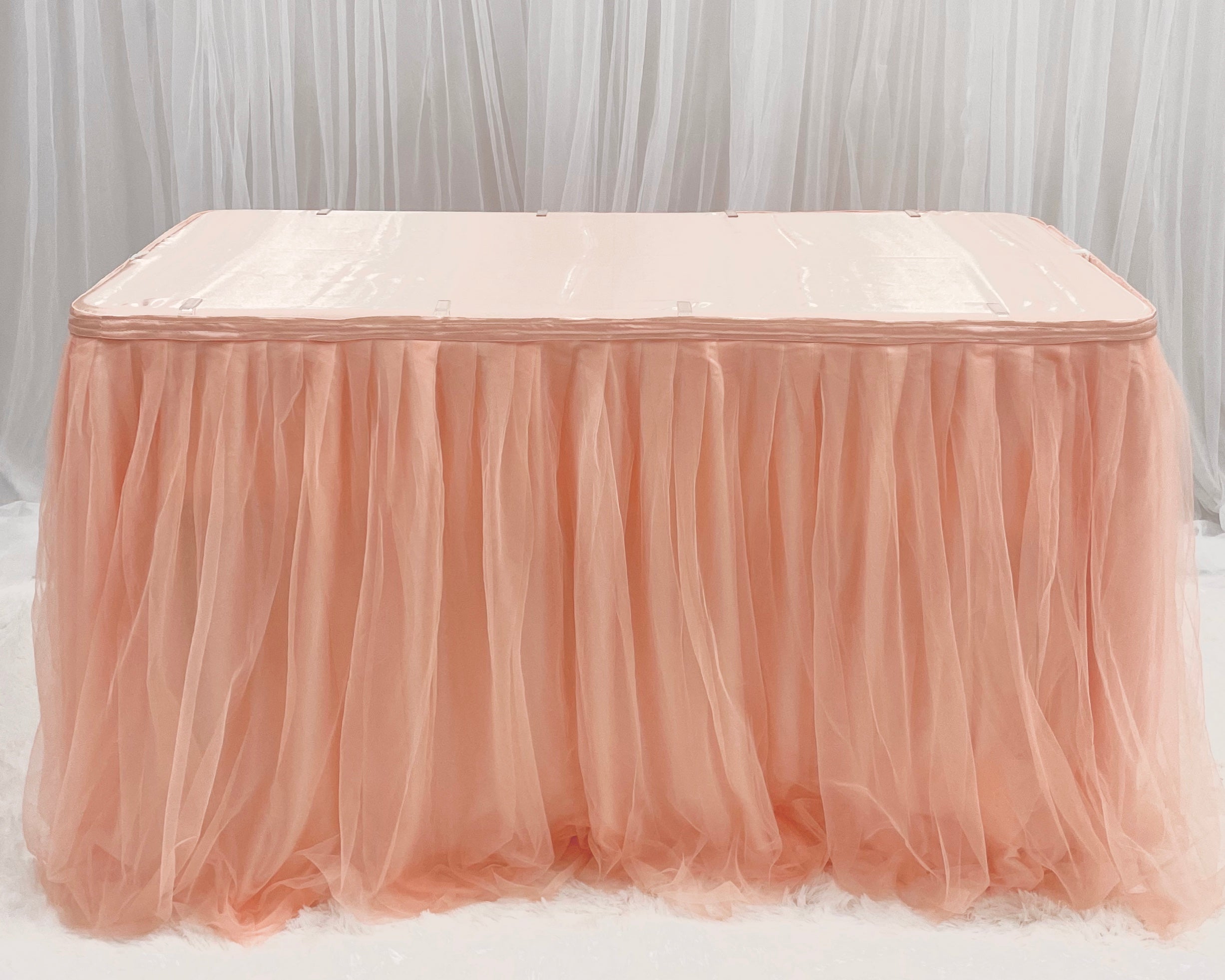 Rose Gold Tulle Table Skirt At John Gemmill Blog