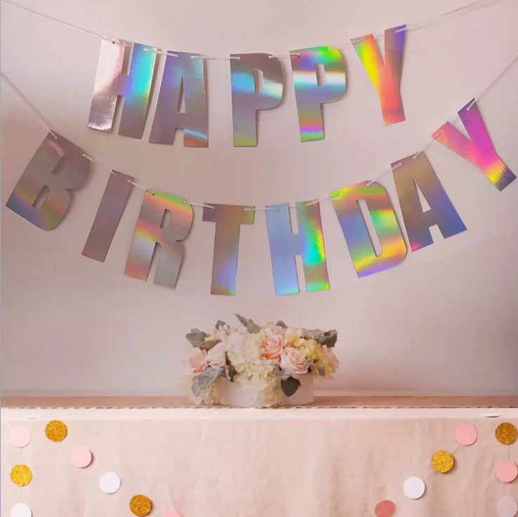 Block Lettering Happy Birthday Banner/ Bunting