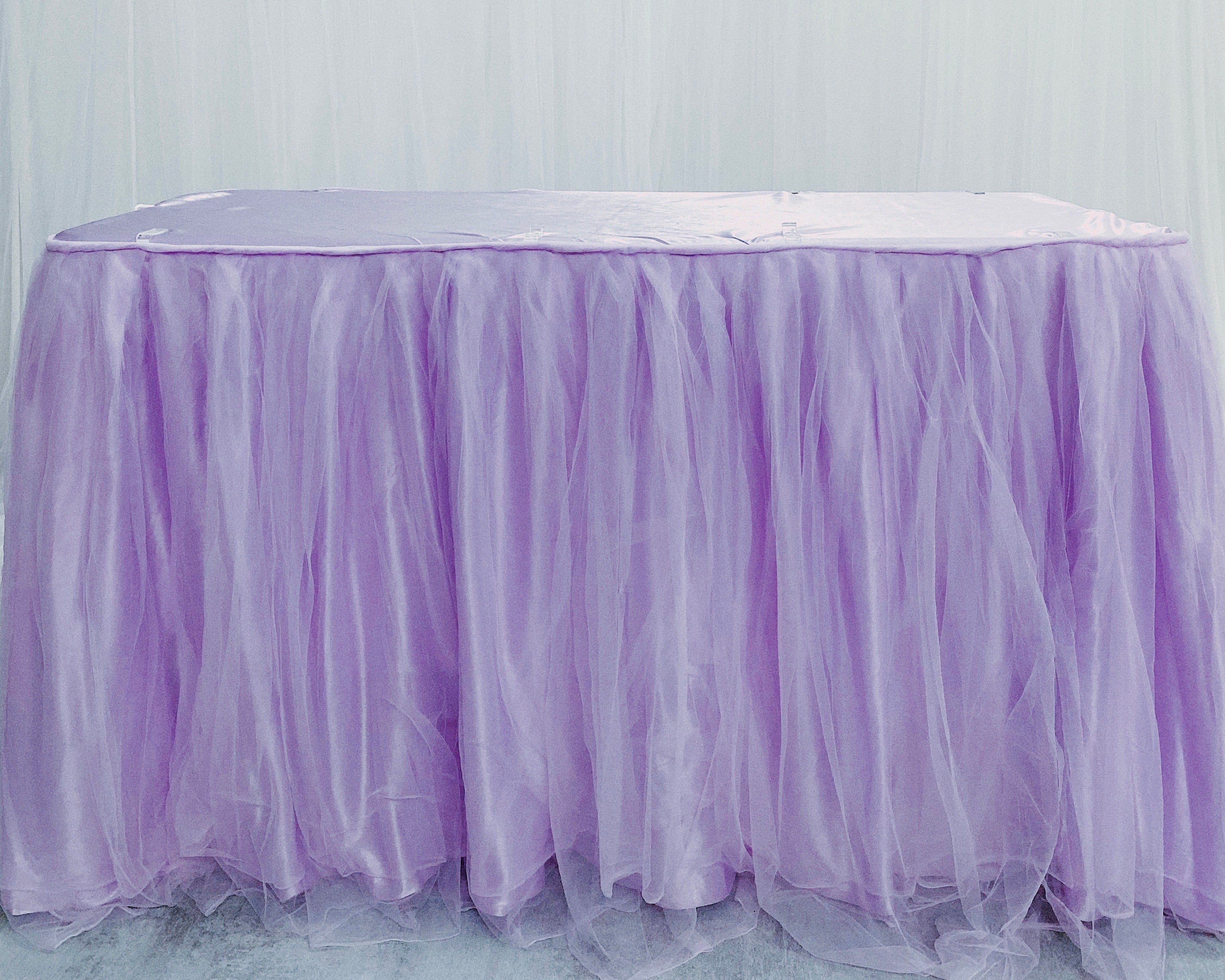 Purple Tulle Table Skirting