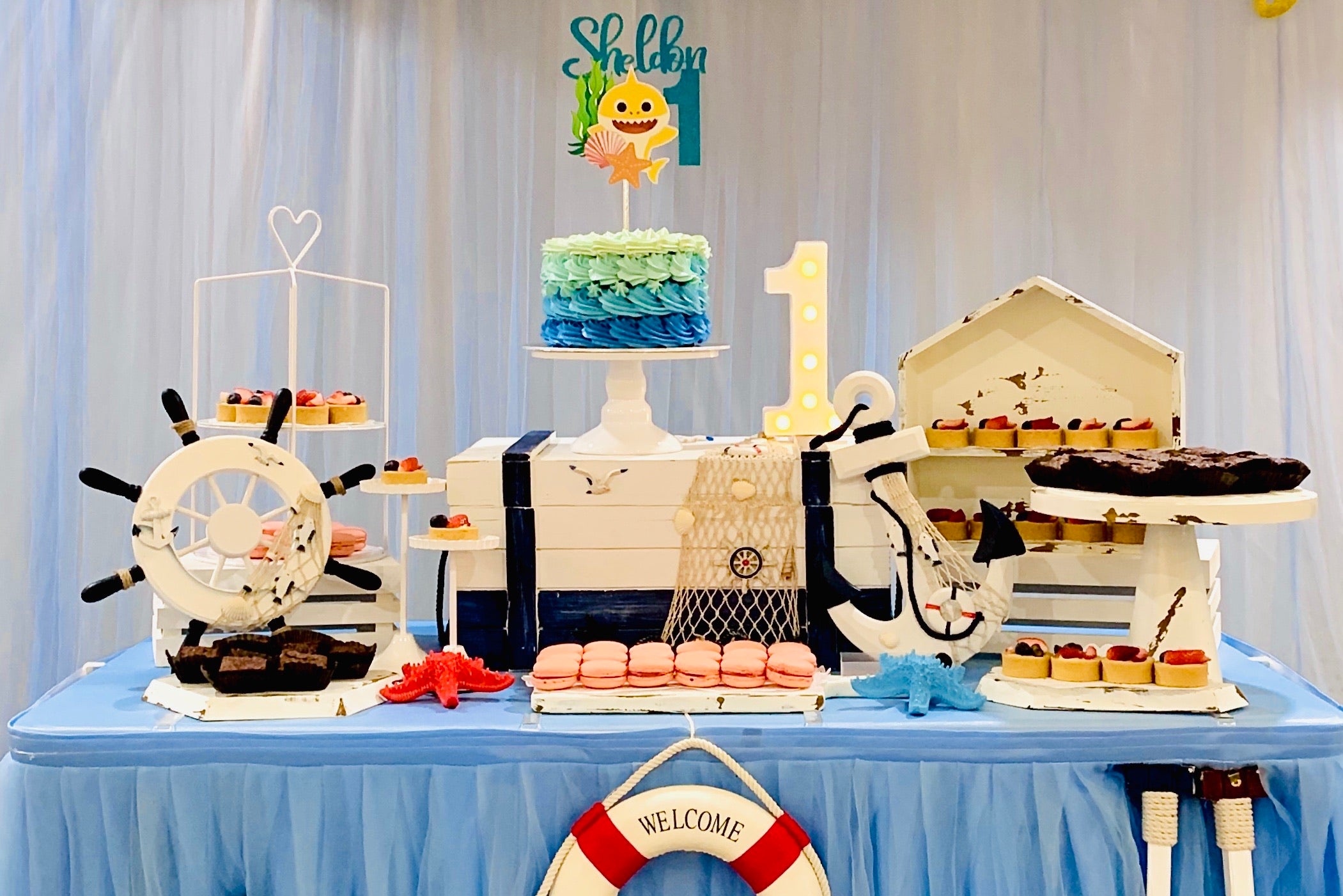 Nautical Dessert Table for Birthday Party by Style It Simply